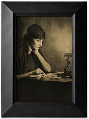 Victorian Woman W Candle seance vintage retro  Spooky goth Framed Photo Art Deco